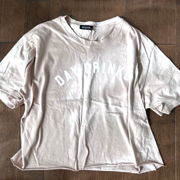 Zutter Day Drinker shirt light pink mauve tshirt size S - Picture 2 of 3